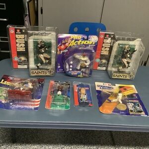 Lot Of Eight Vintage Sports Figures Verity New In Package Never Opened